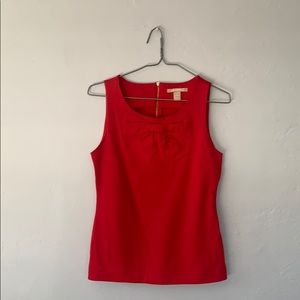 Vibrant Red Bow Banana Republic Top